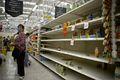 Shoppers in Mexico City panic buying canned food during the 2009 flu pandemic
