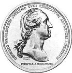 Congressional Gold Medal voted for George Washington by Second Continental Congress, 25 March 1776.