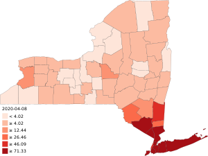 COVID-19 outbreak New York per capita cases map.svg