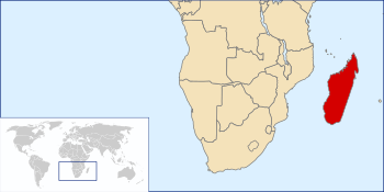 موقع مدغشقر في أفريقيا