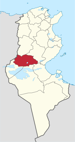 Map of Tunisia with Gafsa highlighted