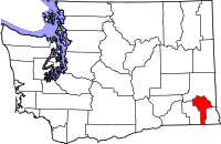 Map of Washington highlighting غارفيلد
