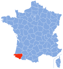 Location of Pyrénées-Atlantiques in France