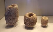 Stone mortars from Eynan, Natufian period, 12,500–9500 BC