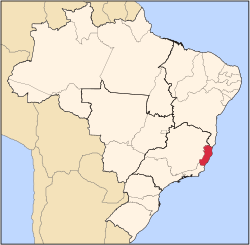 موقع ولاية إسپيريتو سانتو في البرازيل