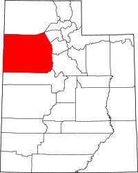 Map of Utah highlighting تويلي
