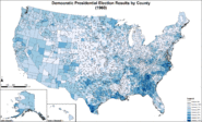 Democratic presidential election results by county