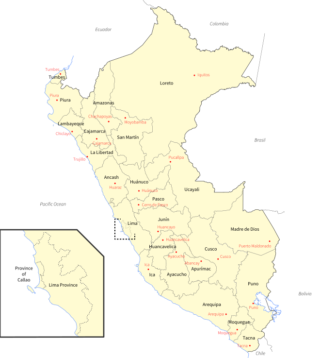 التقسيمات الادارية في پيرو