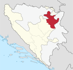 Location of the Tuzla Canton