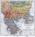 خريطة عرقية للبلقان من نصير اليونانيين [10] A. Synvet of 1877, الأستاذ الفرنسي في الليسيه العثماني في اسطنبول.