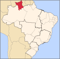 موقع ولاية رورايما في البرازيل