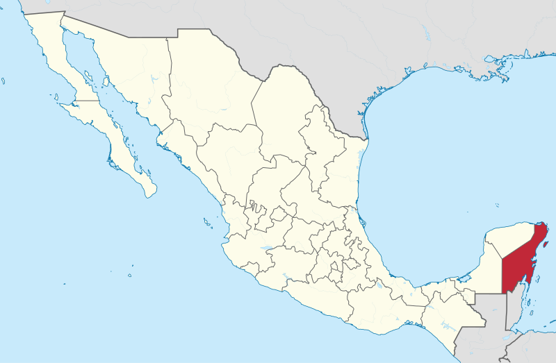 ملف:Quintana Roo in Mexico (location map scheme).svg