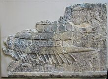 نقش يصور سفينة حربية آشورية