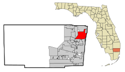 Location of Pompano Beach in Broward County, Florida