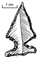 El-Khiam point microlith، عُثر عليه لأول مرة في الخيام.