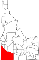 Map of Idaho highlighting أويهي