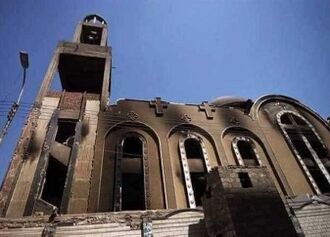 مبنى كنيسة أبو سيفين في إمبابة بعد الحريق، 14 أغسطس 2022.jpg