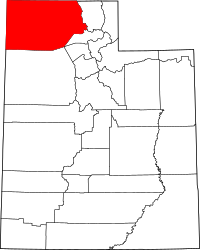 Map of Utah highlighting بوكس إلدير
