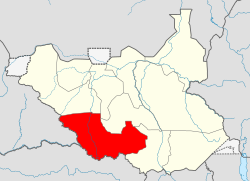 الموقع في جنوب السودان.
