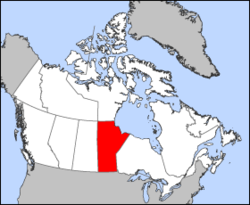خريطة كندا وفيها مانيتوبا Manitoba موضحة