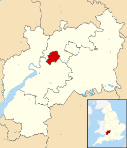 City of Gloucester shown within Gloucestershire