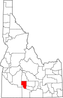 Map of Idaho highlighting غودينغ