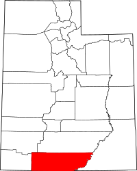 Map of Utah highlighting كاني