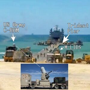 نشر منظومة الدفاع الجوي الأمريكية C-RAM في ميناء غزة العائم 19 مايو 2024