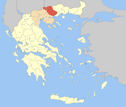 Serres within Greece