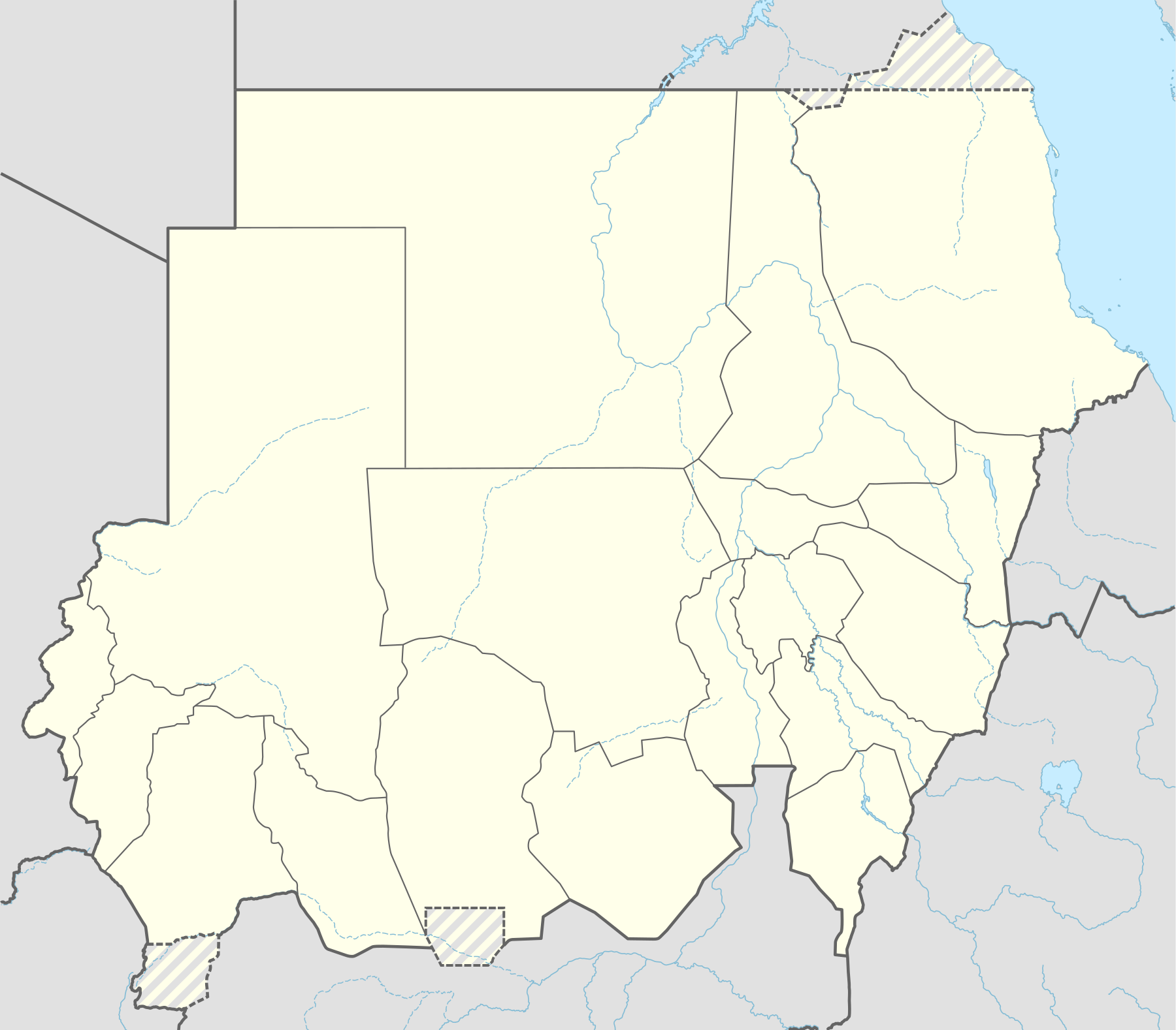 خريطة مفصلة للنزاع الداخلي في السودان is located in السودان