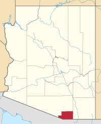 Map of Arizona highlighting سانتا كروز