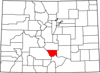 Map of Colorado highlighting كستر