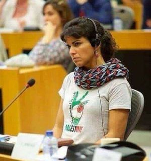 Teresa Rodríguez wearing t-shirt Freedom for Palestine.jpg