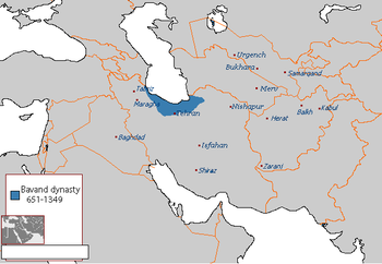 خريطة دولة آل باوند في أقصى اتساع لها