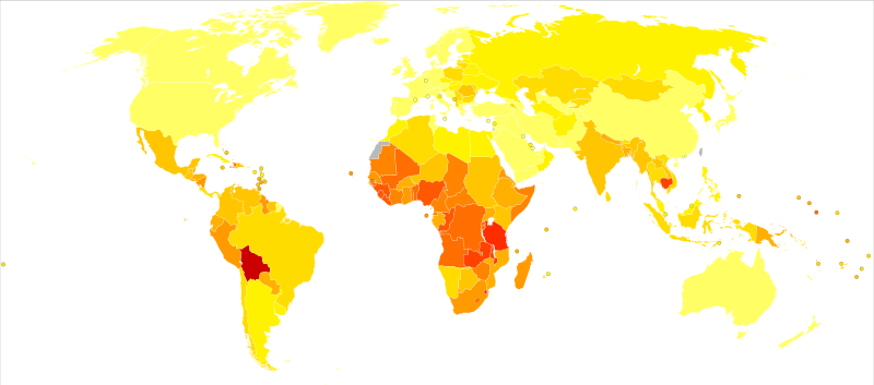 ملف:Cervix uteri cancer world map - Death - WHO2004.svg