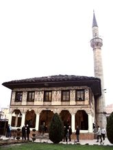 The Church of St. George in Kumanovo (left) and Šarena Džamija Mosque in Tetovo (right).