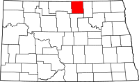 Map of North Dakota highlighting روليت