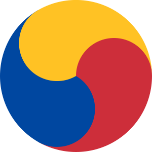 A circle that is equal parts yellow, blue, and red