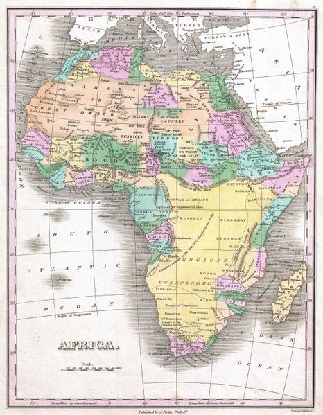 ملف:1827 Finley Map of Africa - Geographicus - Africa-finley-1827.jpg