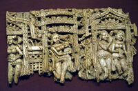Begram decorative plaque from a chair or throne, ivory, c.100 BCE