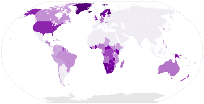 ملف:Countries by percentage of Protestants.svg