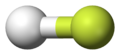 يظهر في الشكل ذرة الفلوريد ذات الكهرسلبية الأعلى باللون الأصفر في مركب فلوريد الهيدروجين