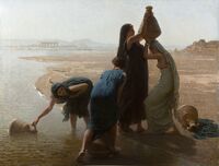 فلاحات على ضفاف النيل، 1856.