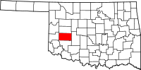 Map of Oklahoma highlighting واشيتا