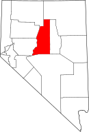 Map of Nevada highlighting لاندر