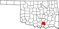Map of Oklahoma highlighting جونستون