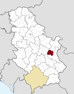 موقع بلدية Boljevac ضمن صربيا