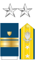 The collar stars, shoulder boards, and sleeve stripes of a U.S. Coast Guard rear admiral