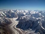 Mountain landscape with a large glacier