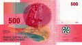لا ورقة نقدية فئة 500 فرنك (الوجه بالفرنسية) صورة لليمور قمري